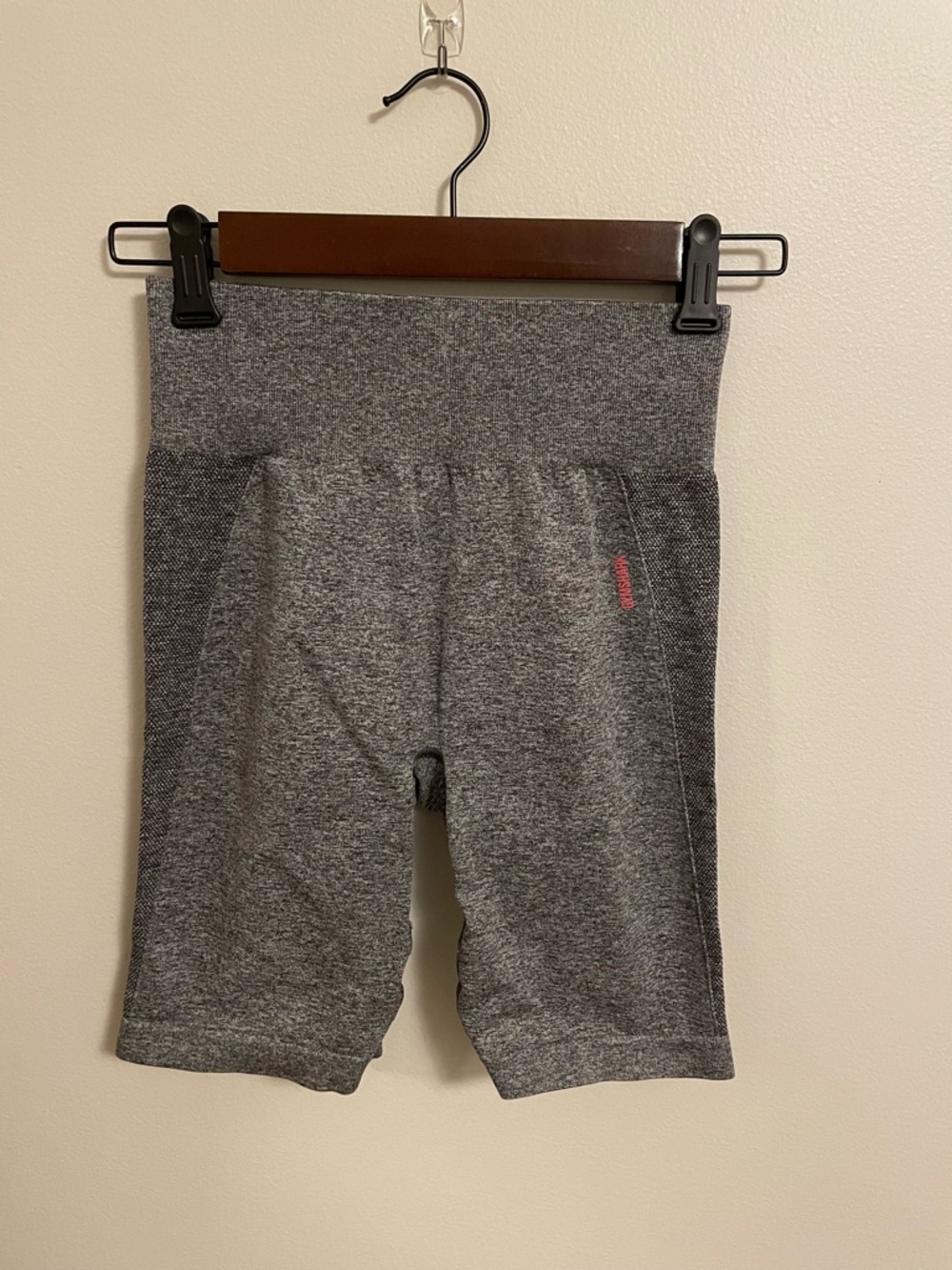 Gymshark Gray Performance Leggings with Logo Tab